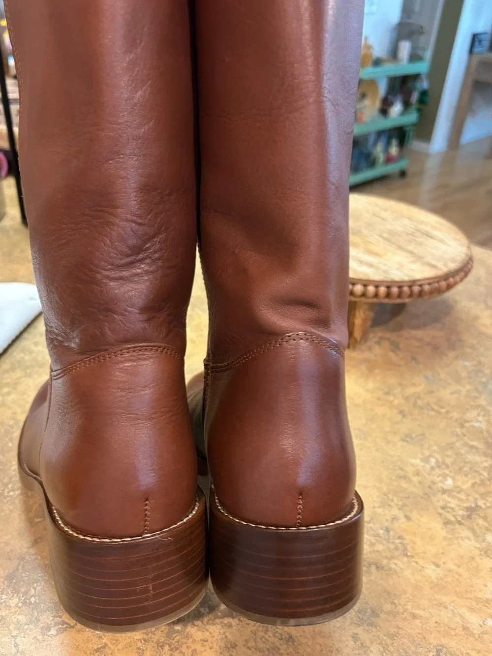 Steve Madden Riggs Rust Brown Tall Leather Boots